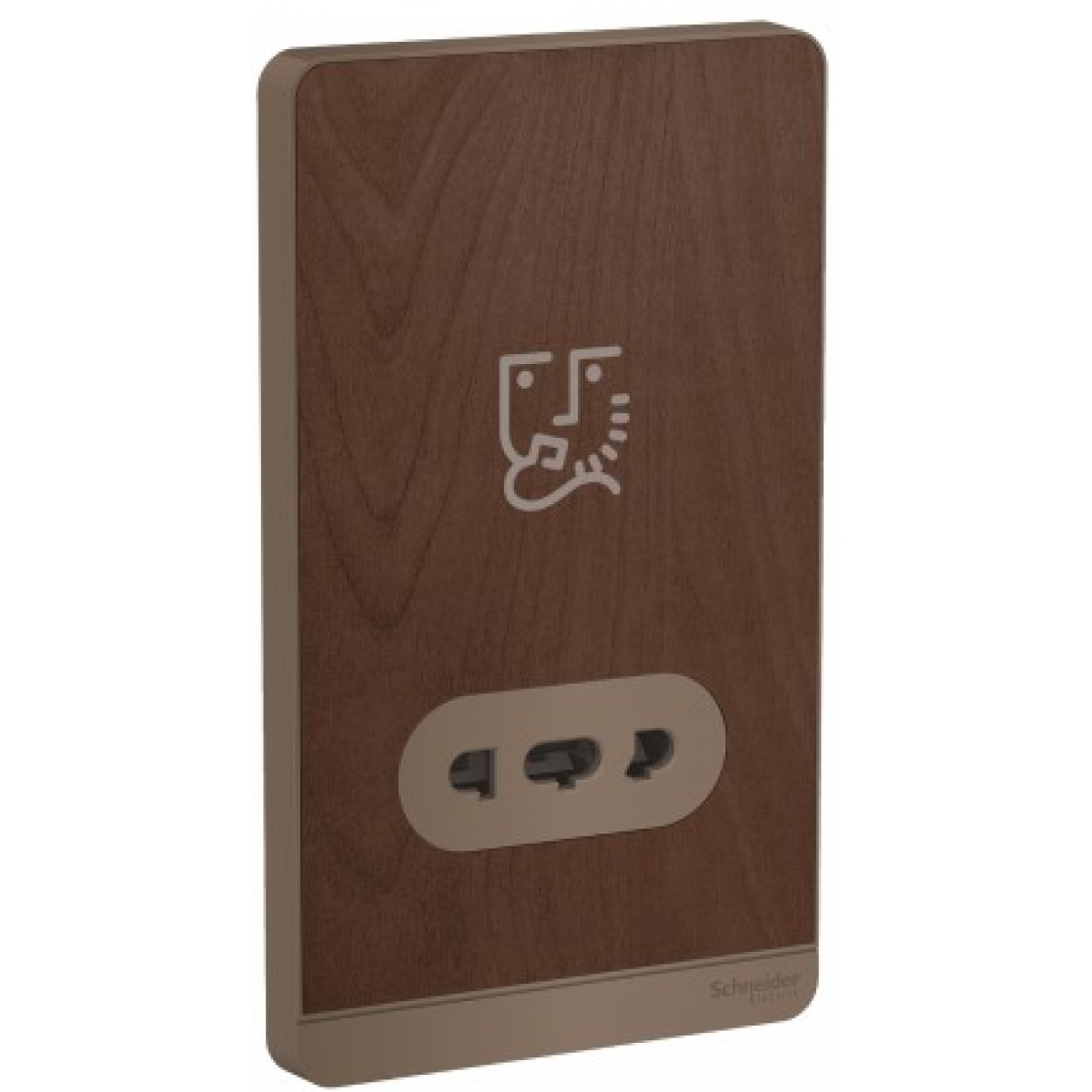 Schneider Electric AvatarOn 鬚刨插座 (胡桃木) - 115V/240V輸出，IP21防水